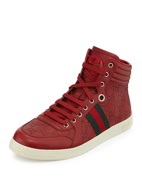 red gucci high tops|Gucci high top sneakers men's.